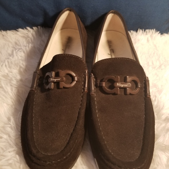 Salvatore Ferragamo Shoes - Ferragamo brown suede round toe loafer sz 7.5
